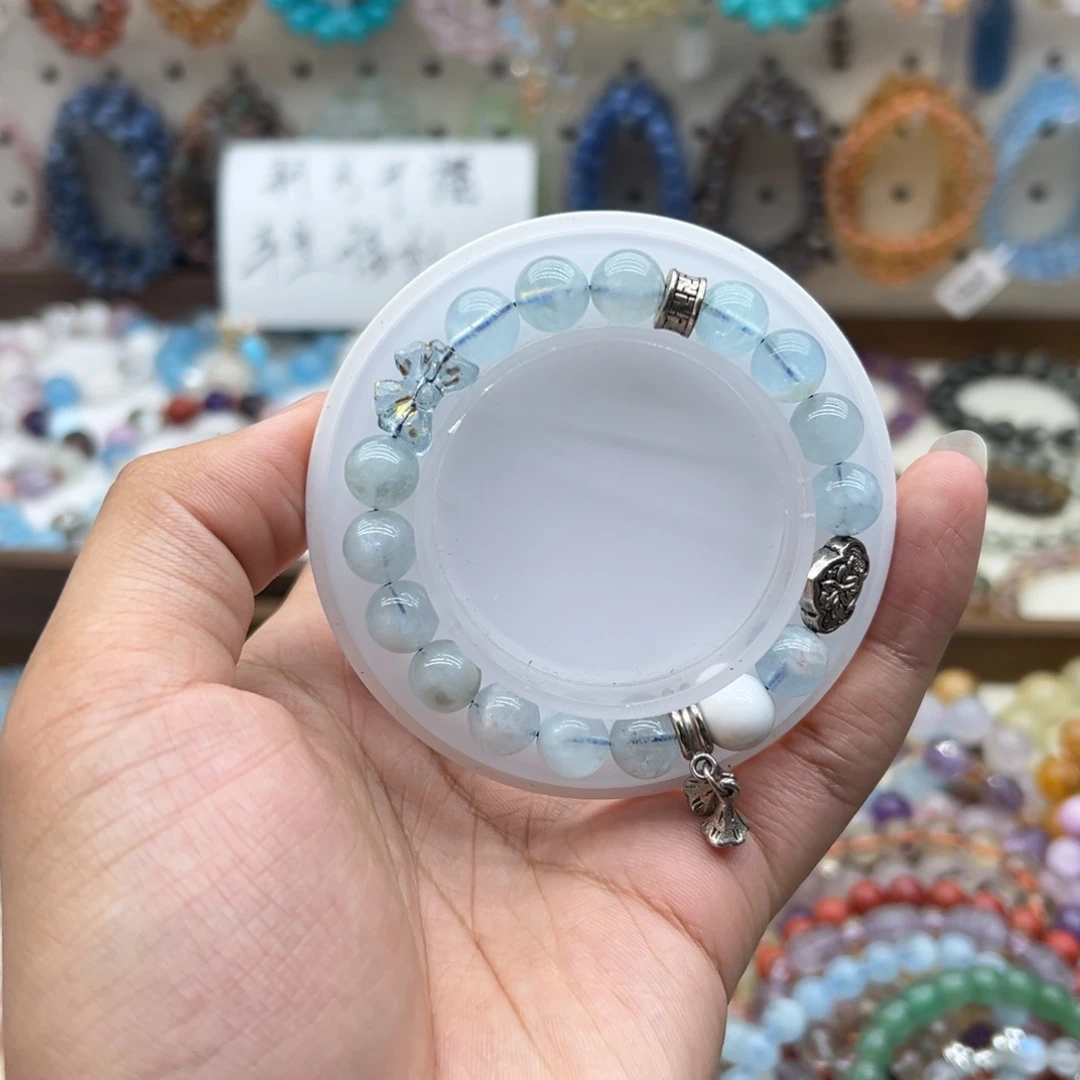 未镶嵌水晶手链海蓝宝diy