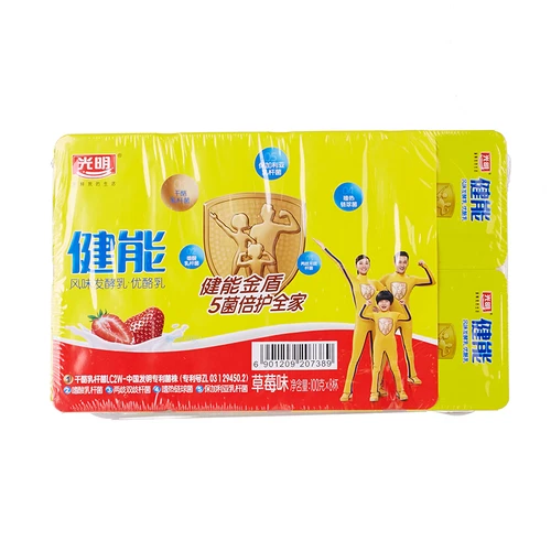 光明健能草莓味发酵乳 100g*8
