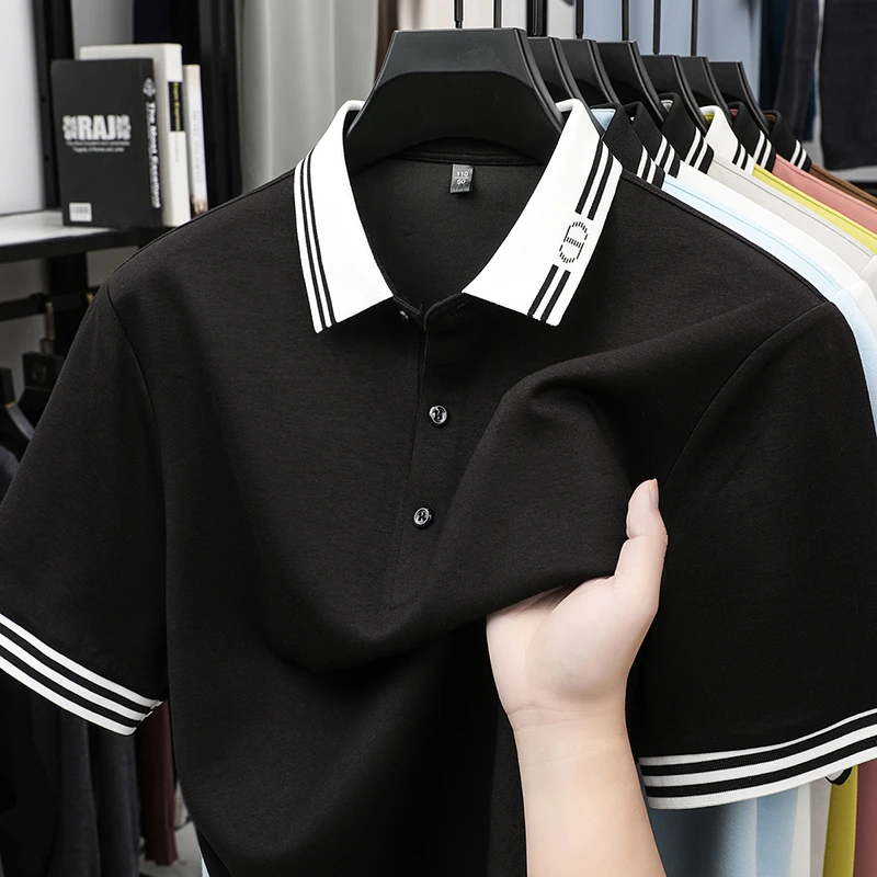 【梦瑶新】D1-200孤品捡漏品牌断码剪标polo夏季男士高级感短袖T恤