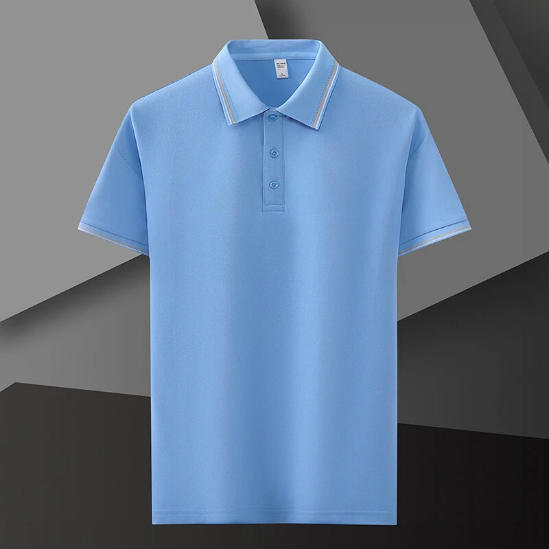 短袖男款爆款2025新款冰丝男士夏季POLO衫商务休闲纯色透气T恤