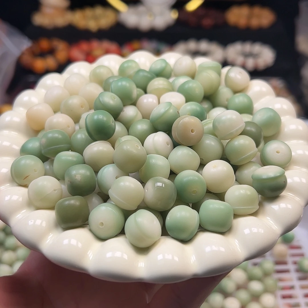 手串菩提根/象牙果100颗青苹果蜜罐瑕疵有裂