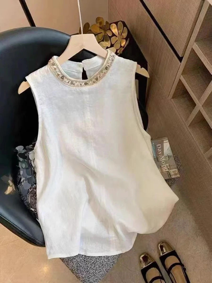 2025气质复古民族风宽松型时尚背心夏季新款百搭洋气显示上衣女