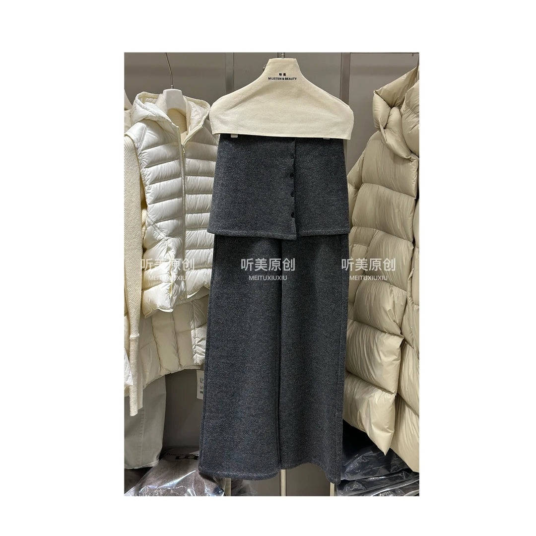 【听美·媚儿】原创 屁帘显瘦加绒休闲阔腿裤