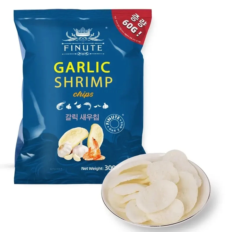 【会员超市】韩国趣莱福虾片膨化脆片虾蒜味300g【京东顺丰】零食