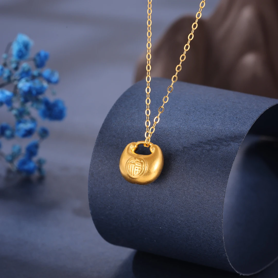 【裕润福】足金小胖福吊坠时尚经典女士简约百搭节日礼物JA1