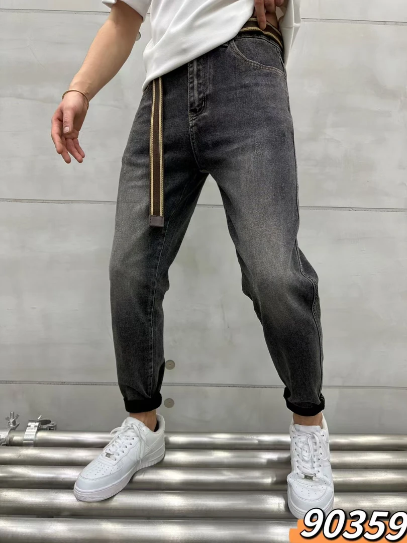 0359男士时尚百搭弹力修身水洗春夏牛仔裤