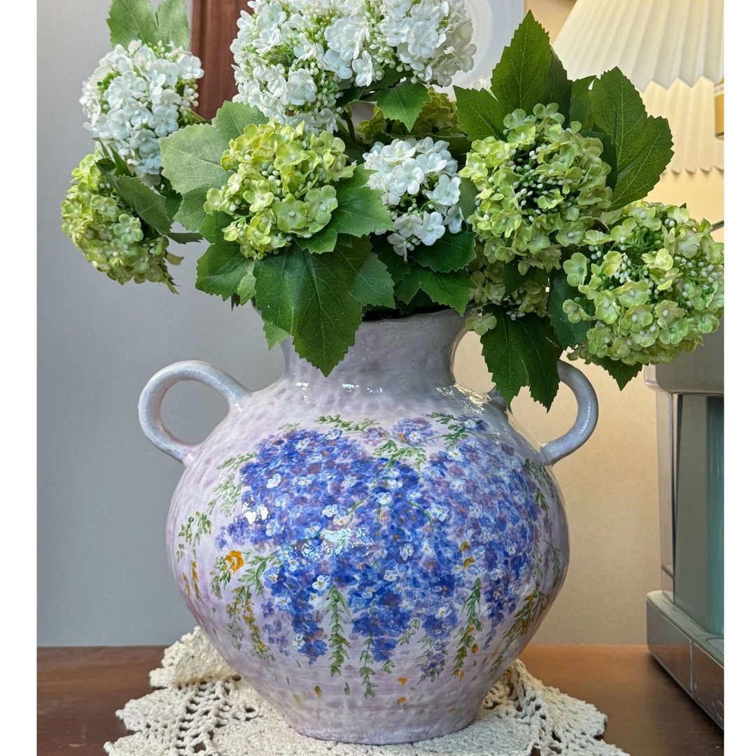 景德镇重工手绘艺术感花瓶（九重紫）（高27cm 口10cm）【福】