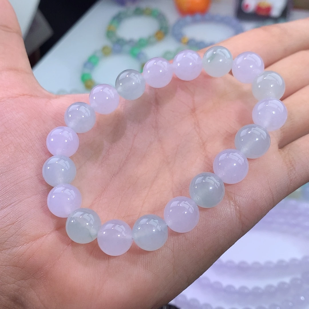 翡翠未镶嵌手链冰种双彩手串