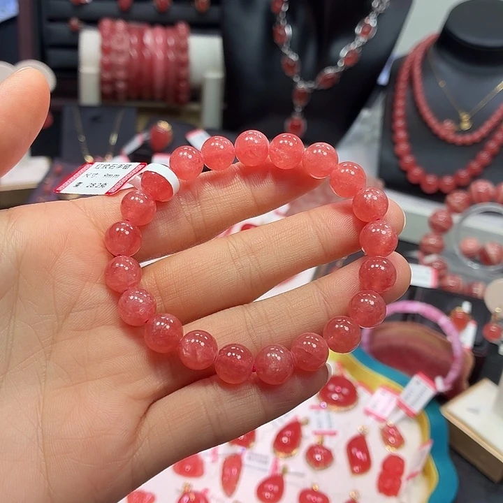 菱锰矿（红纹石）未镶嵌手绳