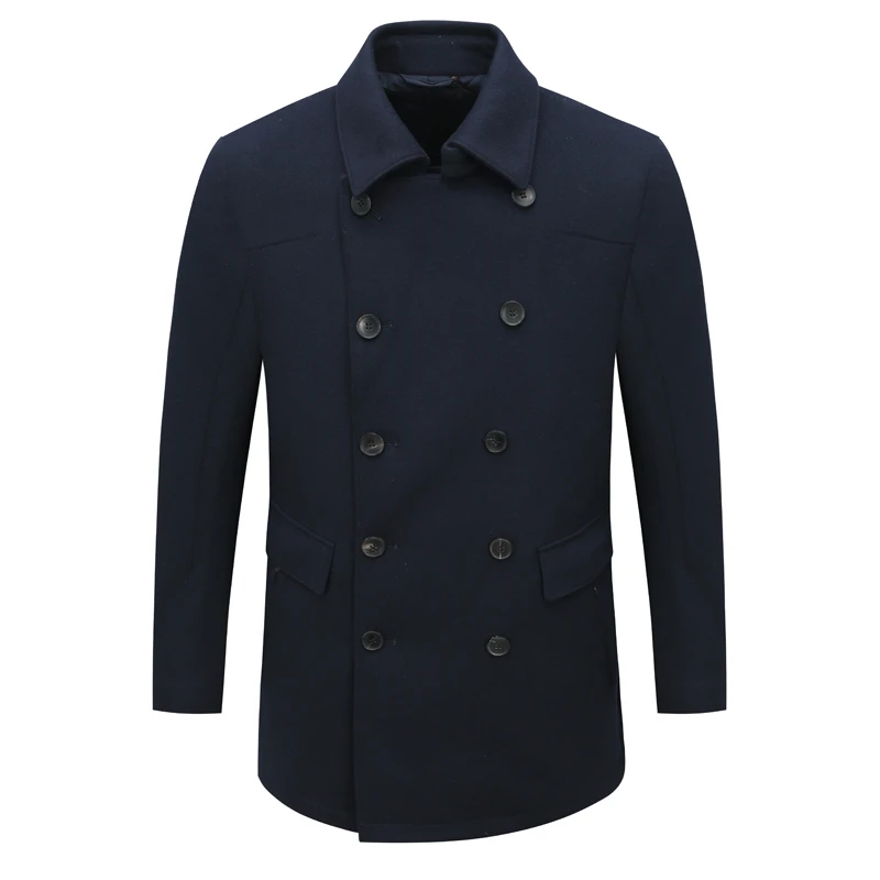 SF303路秋冬男毛呢大衣 直排扣保暖防风外套 时尚都市