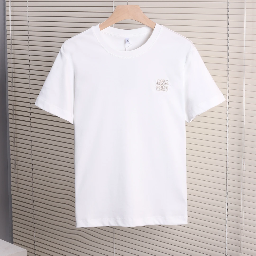 欧货高档半截袖体恤夏季舒适透气纯色汗衫男士刺绣圆领短袖T恤
