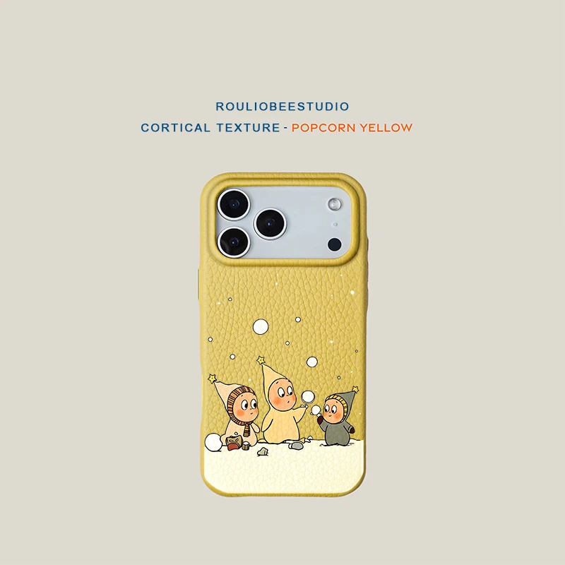 BANCA雪球星星人适用苹果17/16promax皮纹手机壳华为vivo小米oppo