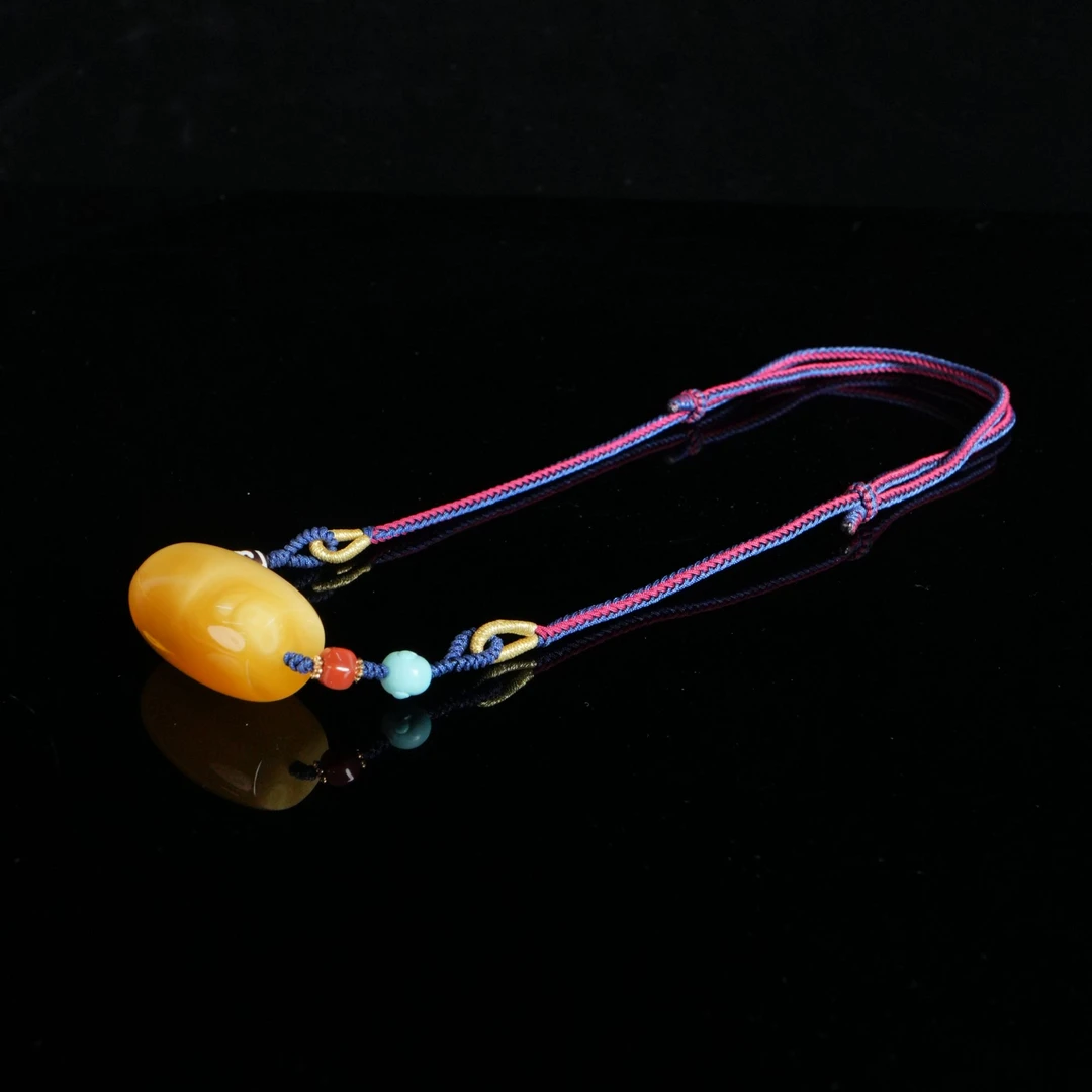 DY-M493俄料桶珠锁骨链（绿松石+南红）20.35g