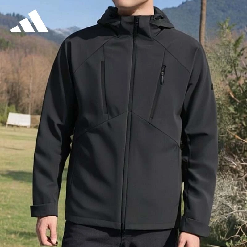 adidas/阿迪达斯外套男款2025新款秋季夹克男运动休闲连帽 KG8966