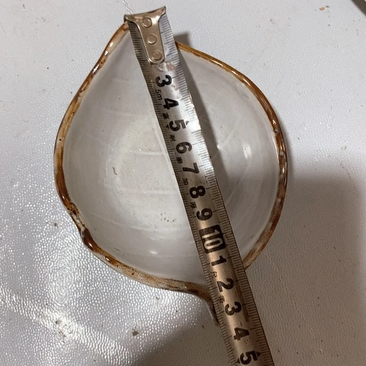 瓷片五厂白粉引树叶碟