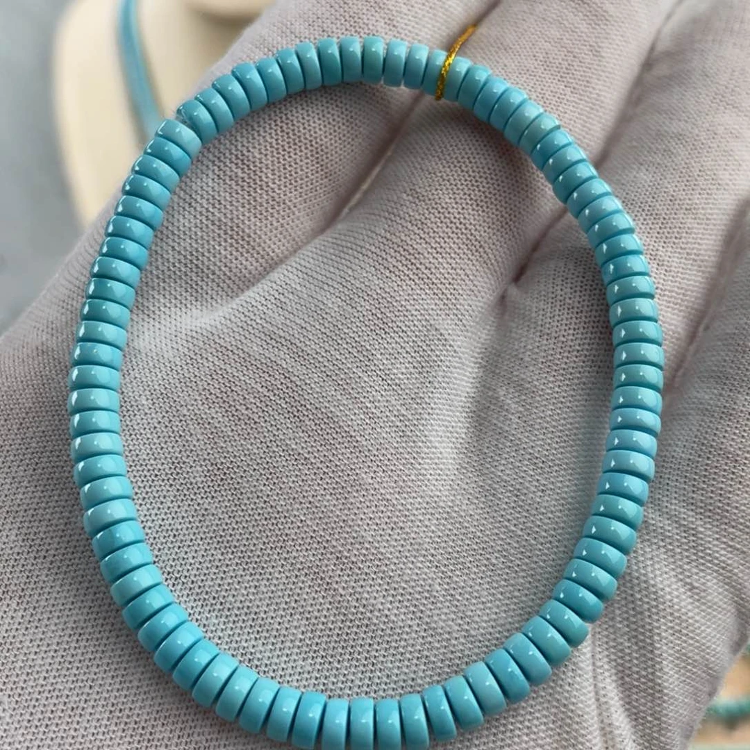 绿松石手链未镶嵌云盖寺精品药片卡4.7