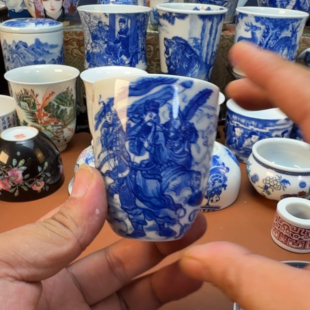 最***排陶杯子景德镇全手工手绘陶瓷