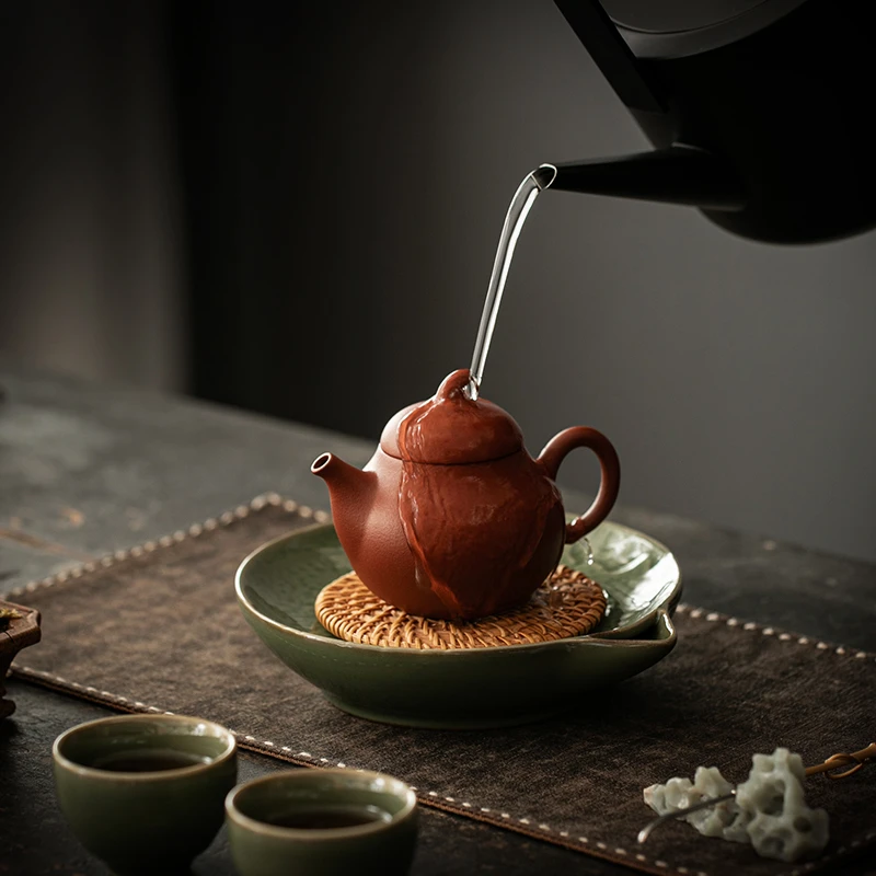 壶承茶托盘简约陶瓷中式小型干泡小泡台紫砂壶茶壶茶托垫蓄水壶承