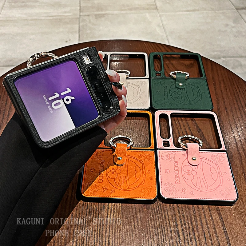 适用华为purax手机壳卡通皮纹水钻指环扣pocket2折叠屏mixflip