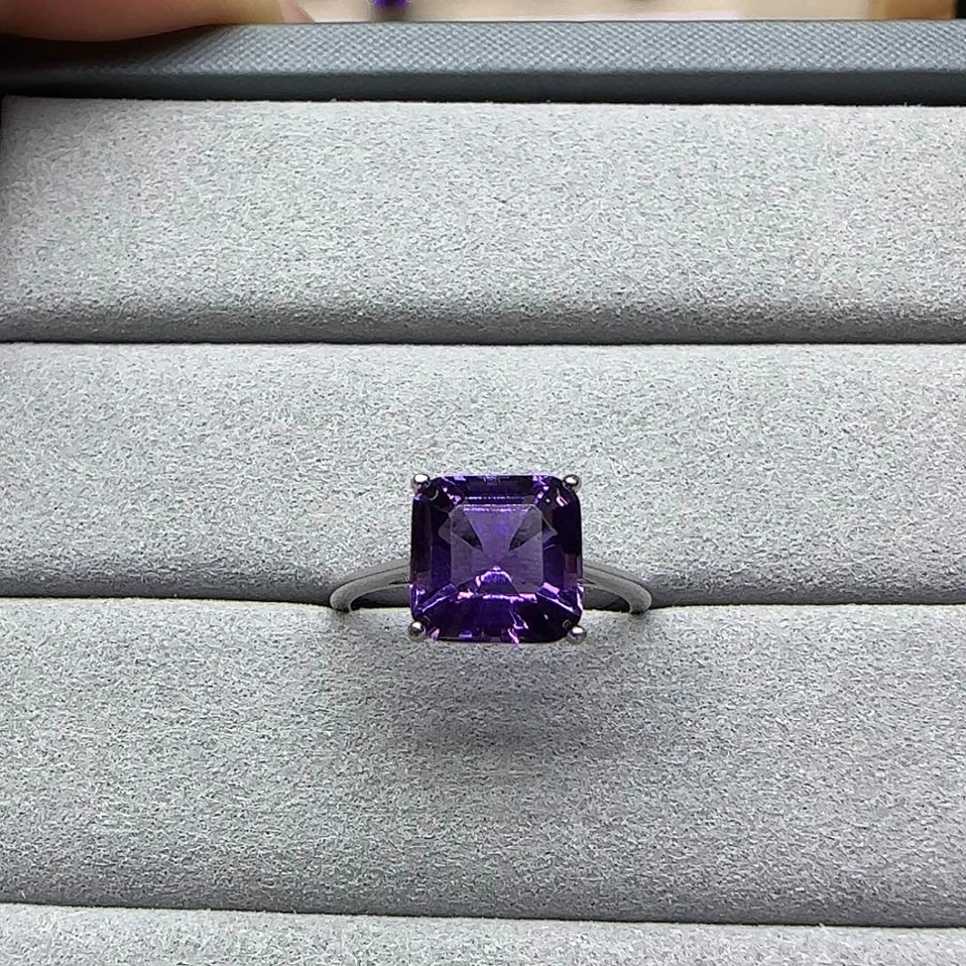 *****珠宝半成品水晶银S925镶嵌纯天然无优化紫水晶Q