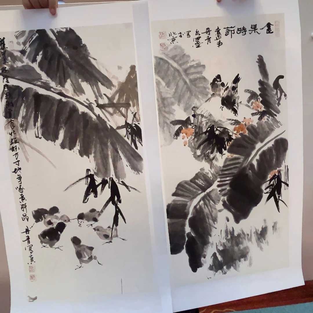 国画书法作品多次在一起了