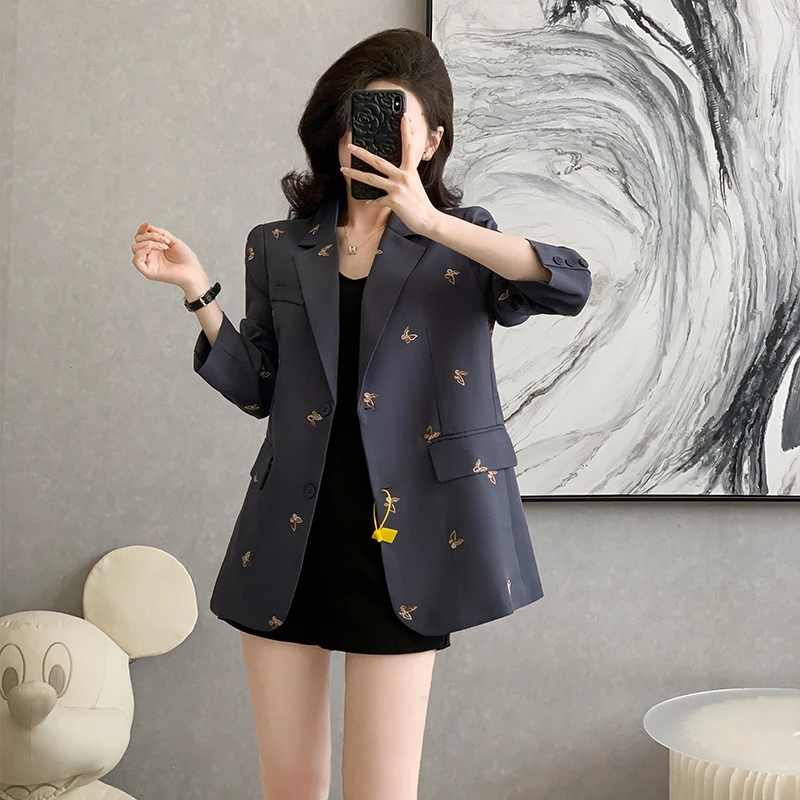 2025秋季长袖时尚职业装气质宽松轻职风休闲西装外套女高级感西服