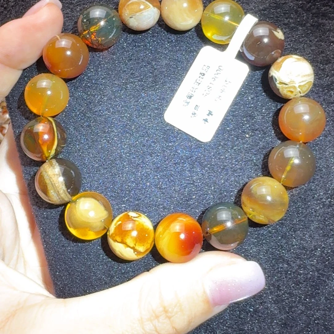 琥珀未镶嵌珠宝奇石12mm精品多宝
