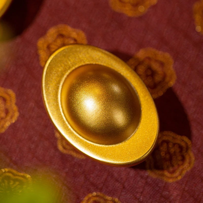 顺丰 朱炳仁 元宝小号 实心铜元宝把玩小摆件纯手工可盘创意小巧