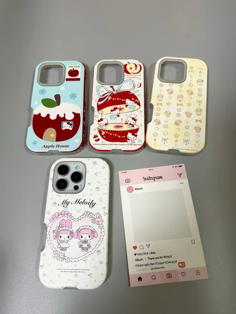 可爱卡通秋冬皮纹kt美乐蒂适用苹果17promax手机壳iphone1615新款