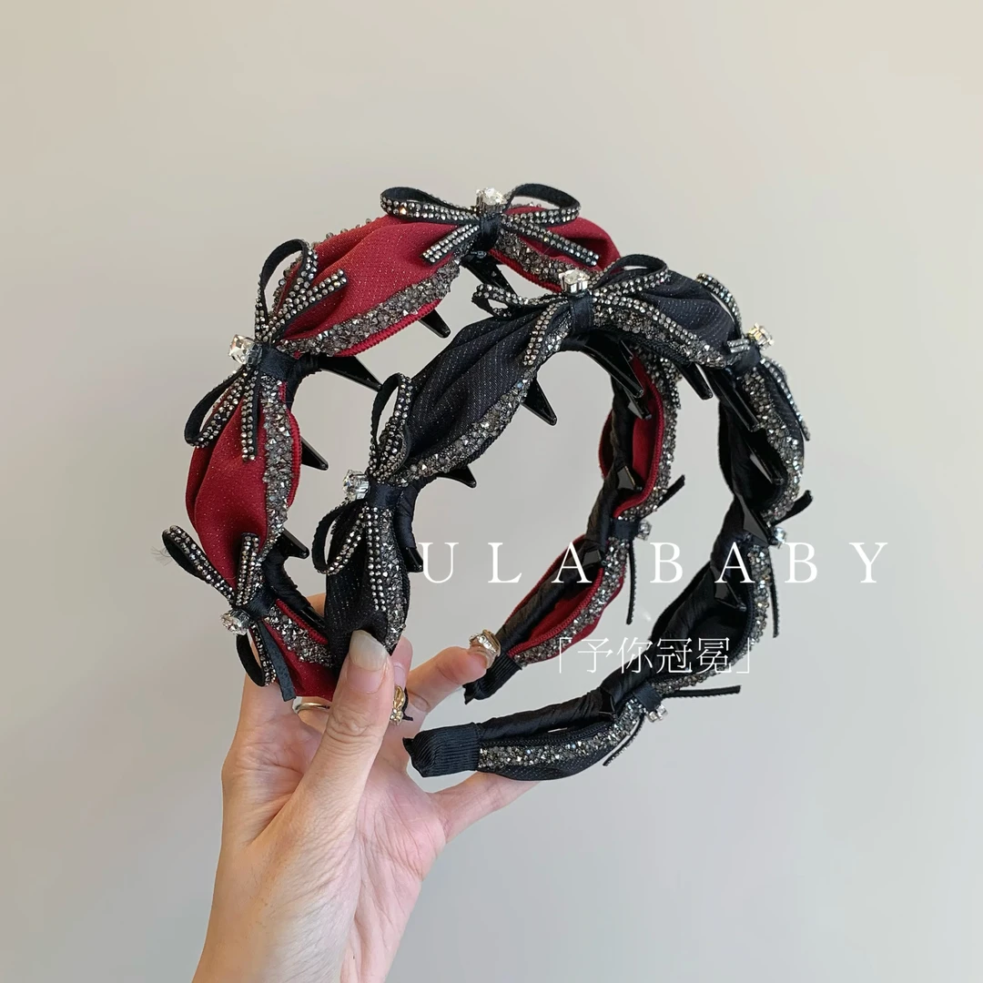 【喜儿ula】12-9-2「予你冠冕」复古高级感蝴蝶结闪亮缠绕发箍