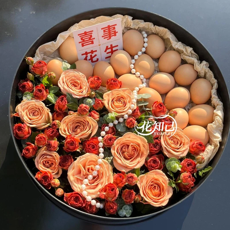 【鲜花月子花篮系列】春日鲜花鸡蛋花篮祝福乔迁礼物月子花篮送闺蜜