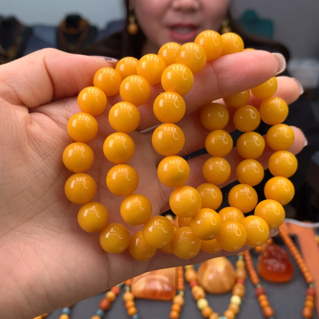 蜜蜡手串未镶嵌多样性发一