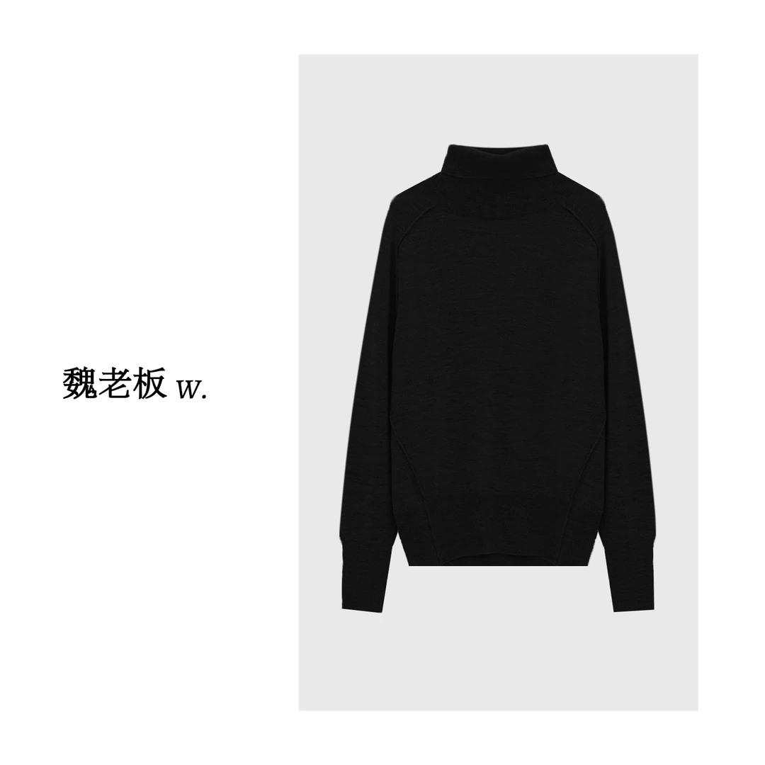 W.Diva【王者】早春超细美利奴羊毛休闲百搭款高领针织衫4ZDM02710