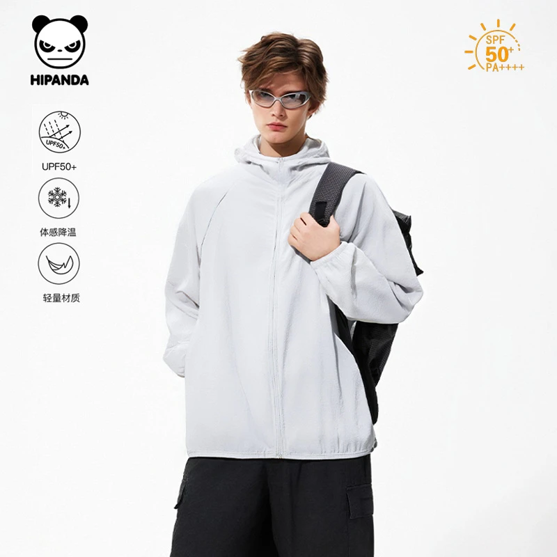 HiPanda男女同款轻薄无衣感连帽防晒衣潮夏季户外运动休闲防晒服