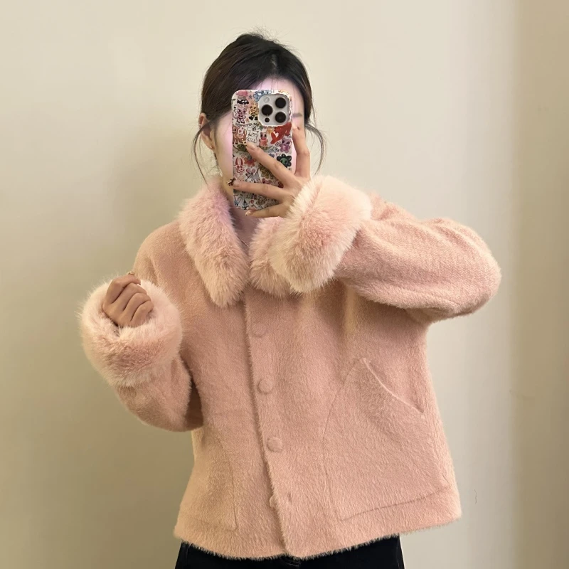 新款气质时尚短款百搭时尚法式女装小香风-B541粉色