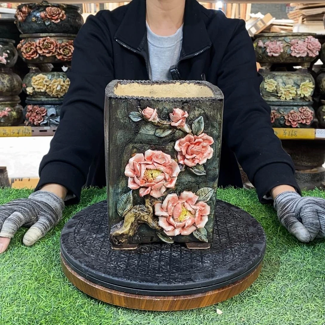 红陶青藤花器多肉花盆