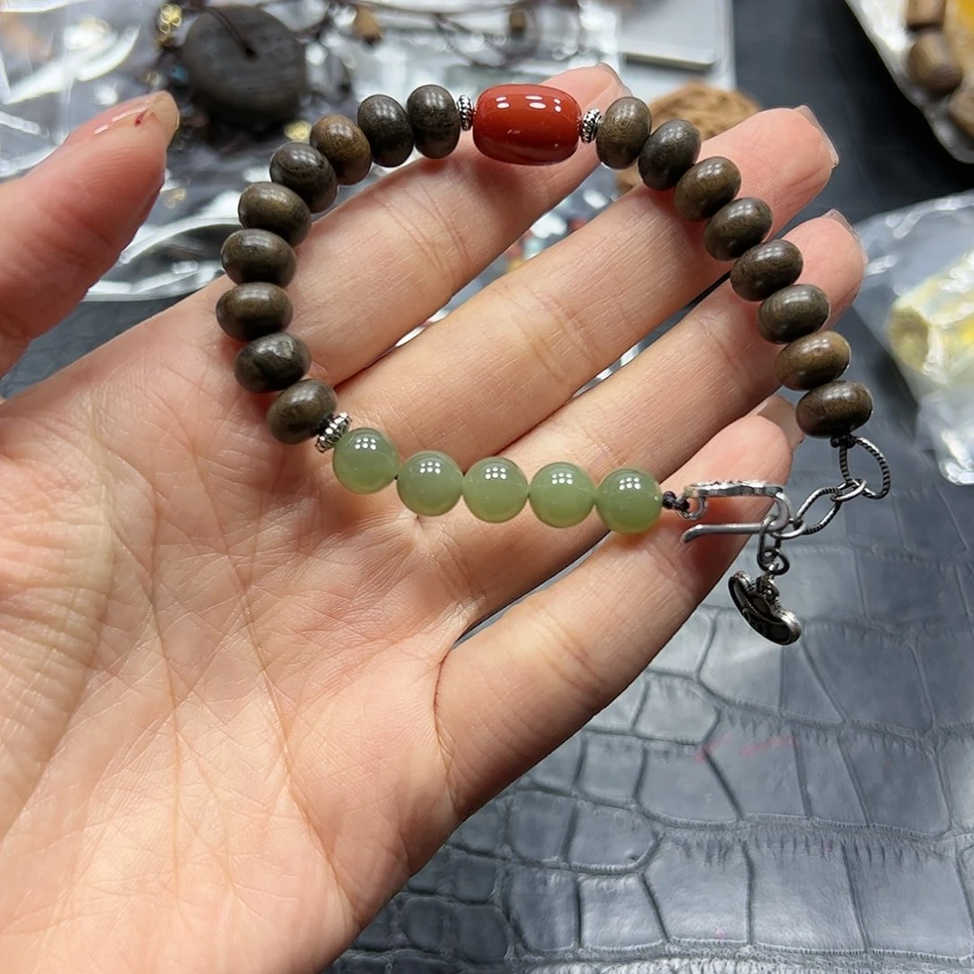 银S925镶嵌手链烟晶E790