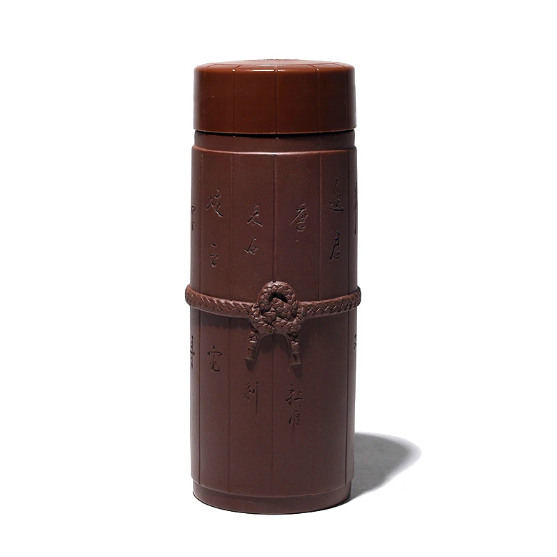 大吉羊 宜兴紫砂杯办公茶杯 原矿紫泥书卷吉羊杯220ml