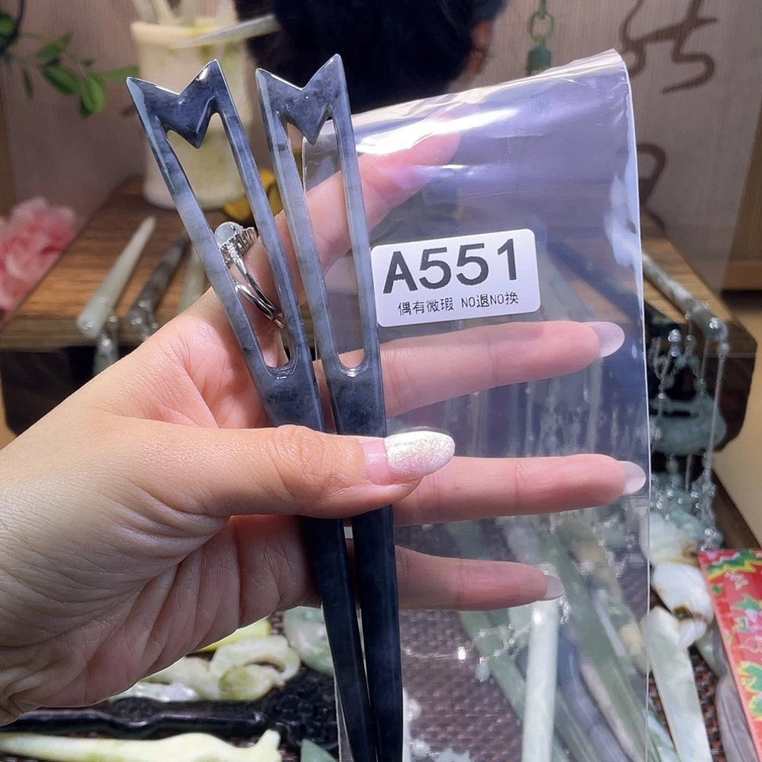 蛇纹石玉发饰合金