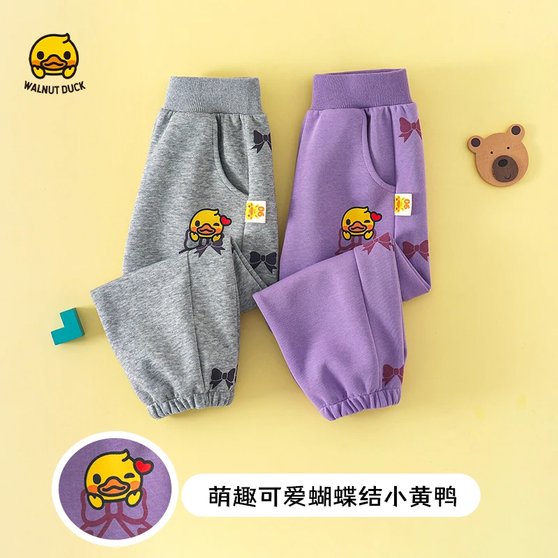 【昭昭】2024春秋新款小黄鸭蝴蝶结休闲运动裤4K207-1