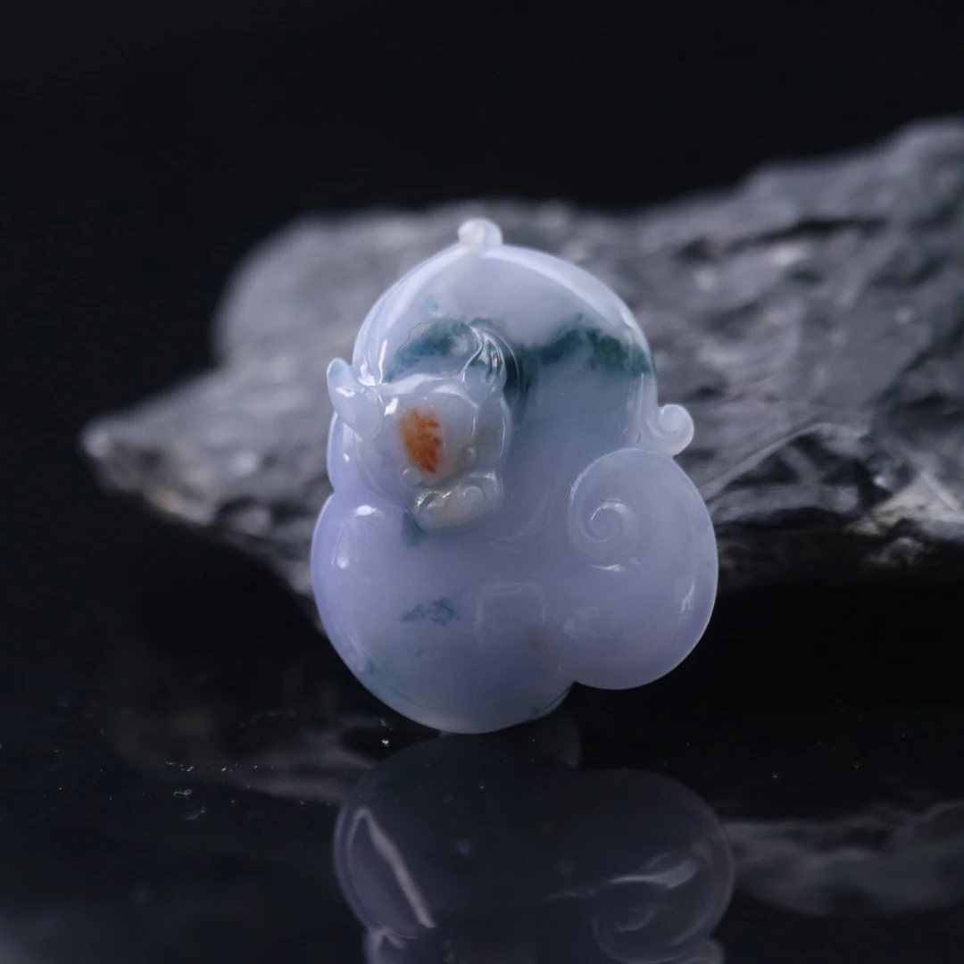 FC17天然缅甸翡翠A货淡紫挂件/900082/保利厦门拍卖