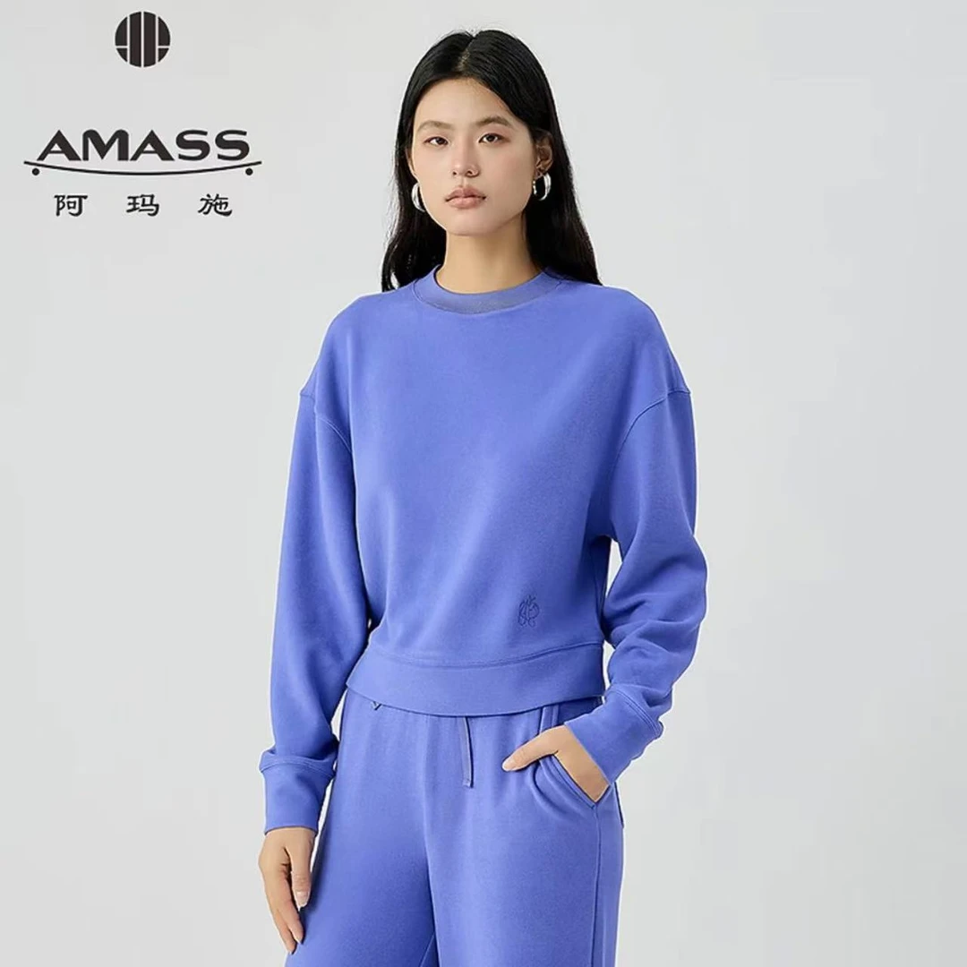 AMASS/阿玛施 新款休闲时尚宽松冬季百搭圆领长袖上衣530027