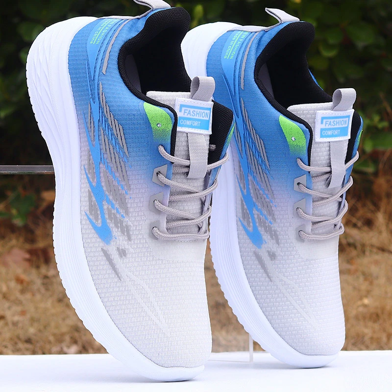 夏季新款透气网面鞋男百搭防臭运动休闲跑鞋轻便软底旅游工作鞋子