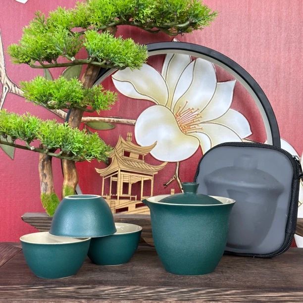 当代 旅行套-祥云快客（墨绿）（一壶三杯）ZH204