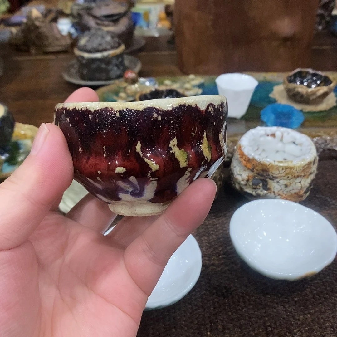手工制作柴烧茶具