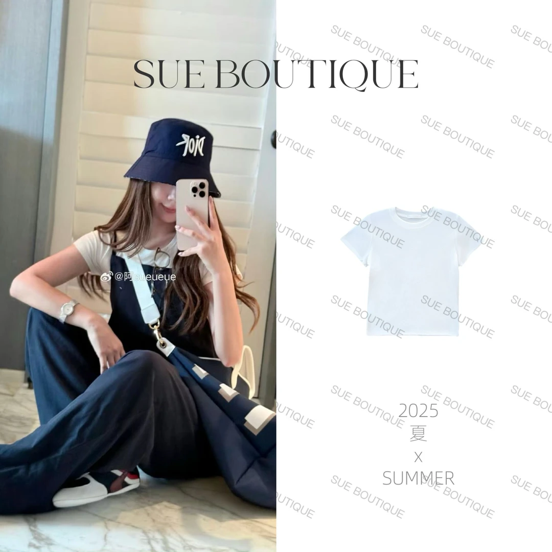 【SUE】回归经典 M经典显瘦弹力小白T