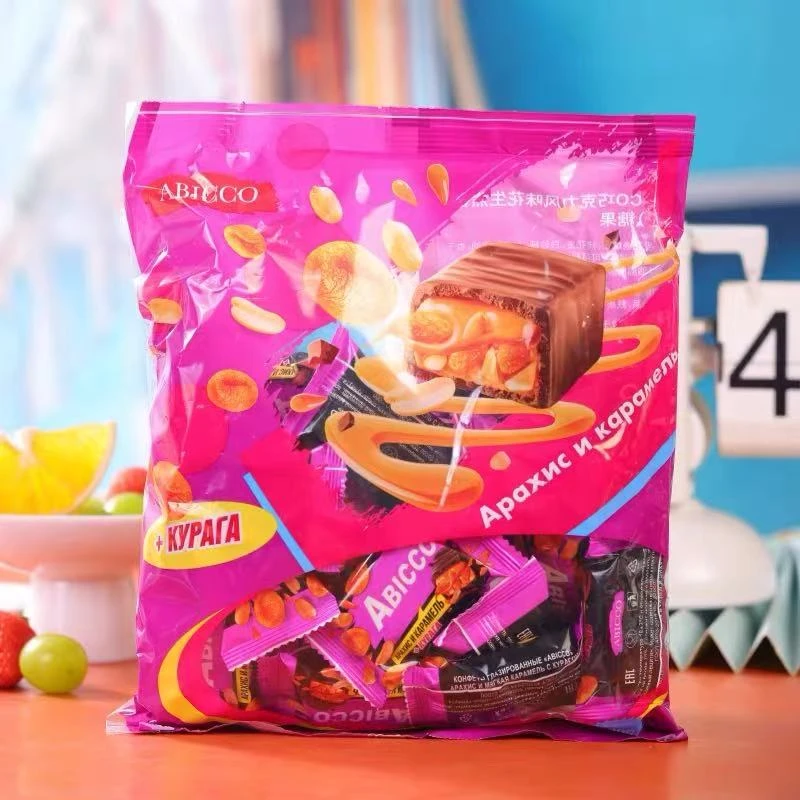 【500克装】俄罗斯原装进口爱比可牌巧克力花生焦糖士力架