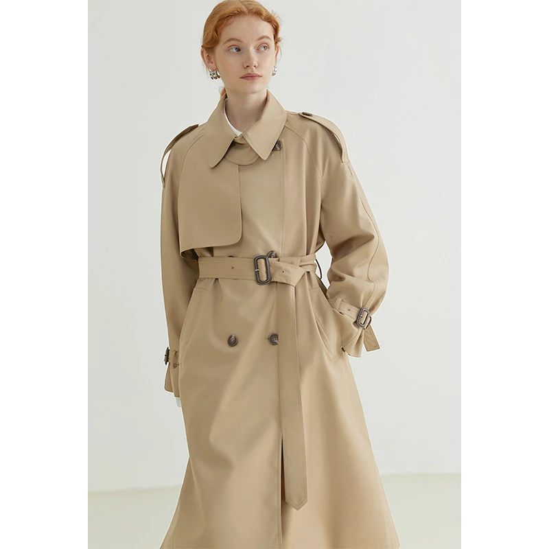 POLO领女中长款双排扣风衣过膝城市游牧风格风度 PX5-001