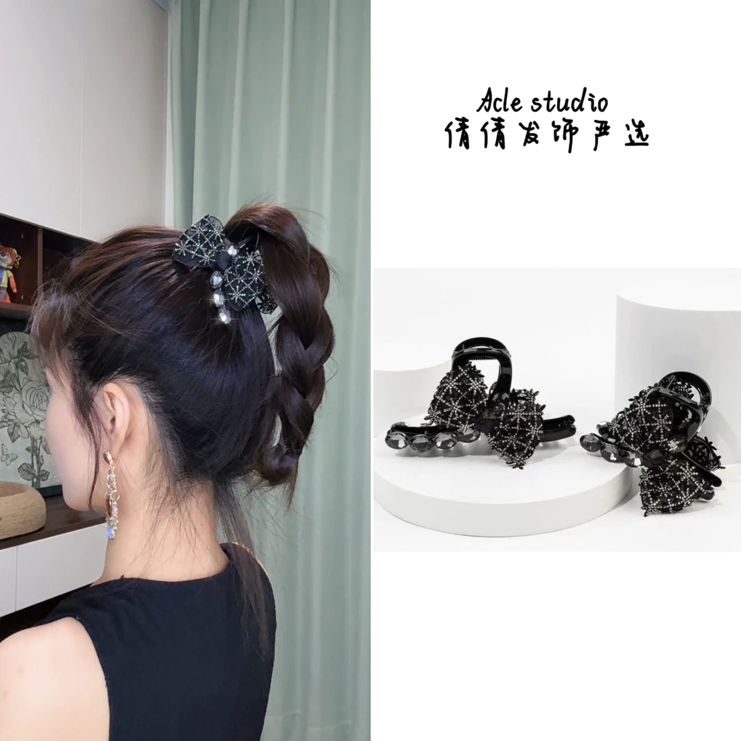 【倩倩巴黎舞曲】铂思亚王妃发夹新款蝴蝶盘发抓夹复古优雅鲨鱼头饰
