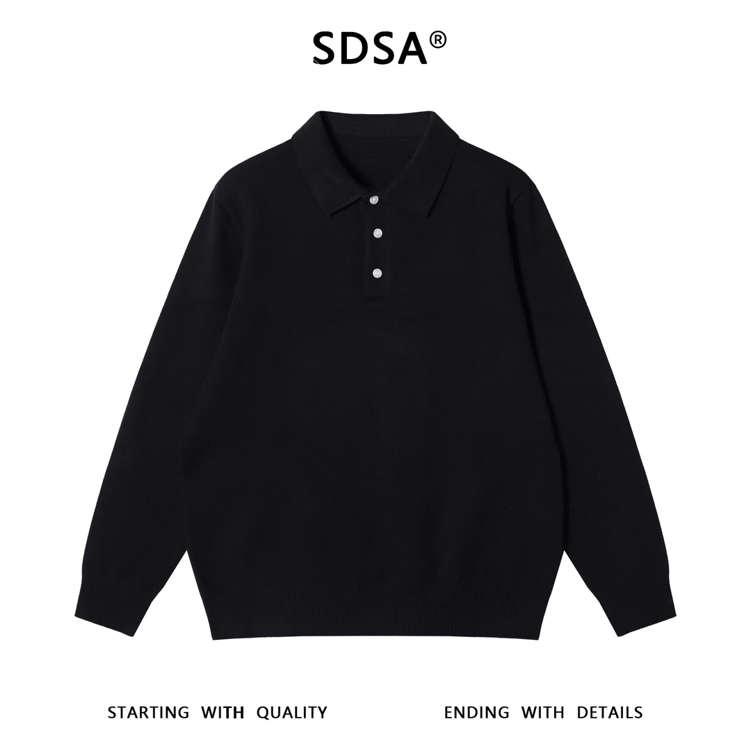 SDSA男士秋冬新款痞帅男装韩版简约polo领针织衫毛衣百搭时尚上衣